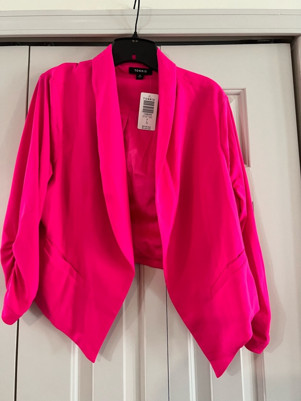 torrid Hot Pink Draped Open-Front Blazer